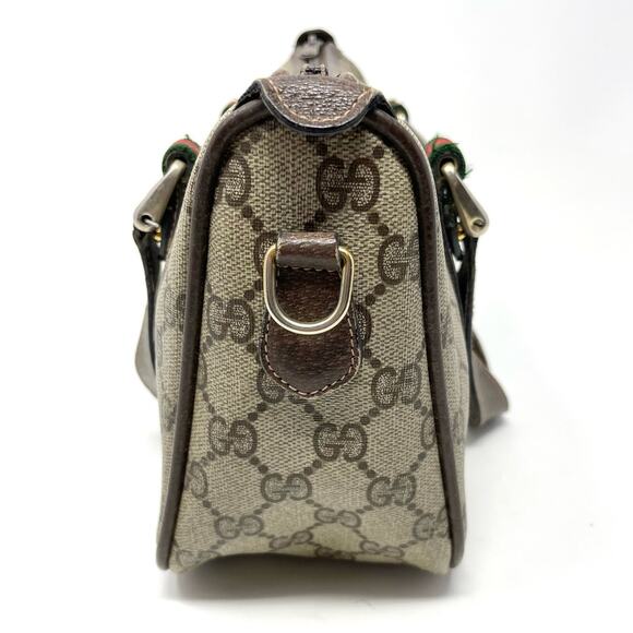 Gucci Vintage GG Monogram Supreme Web Small Handbag PVC Leather  Beige Brown - Picture 5 of 16